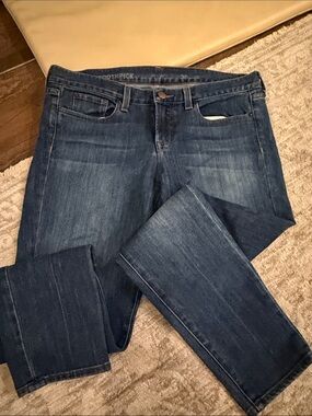 Dark Wash Straight Leg Jeans - Blue